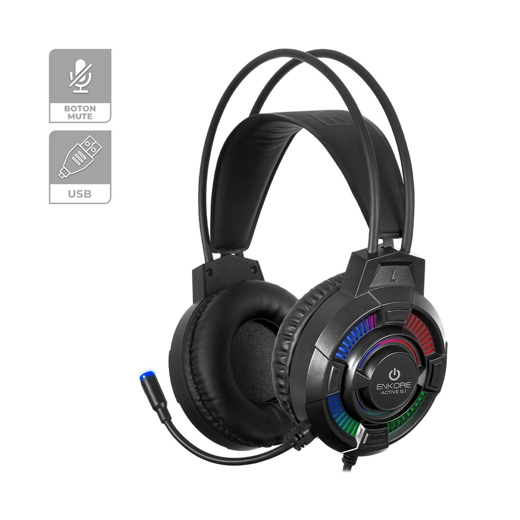 [20785] AUDIFONO USB EKHG1004U ACTIVE 5.1 ENKORE
