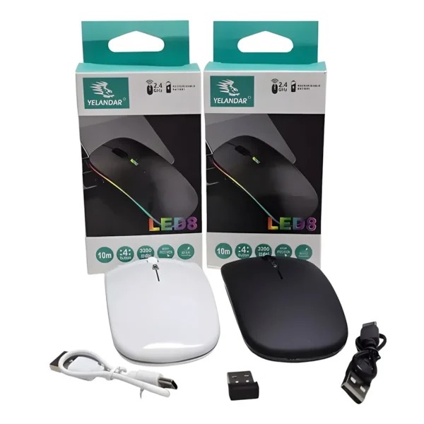 [21552] MOUSE WIFI+ BT LED8 YELANDAR