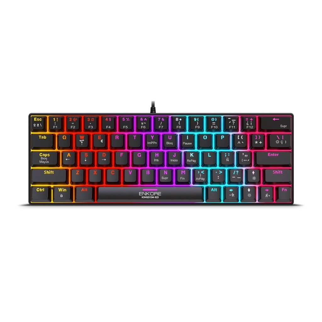 [21278] TECLADO MINI MECANICO ENK 1008R KINGDOM 63 ENKORE