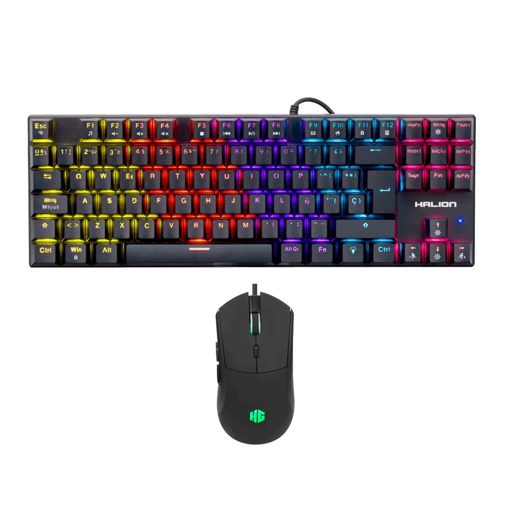 [20514] KIT TECLADO + MOUSE MECANICO K203C MECANO HALION