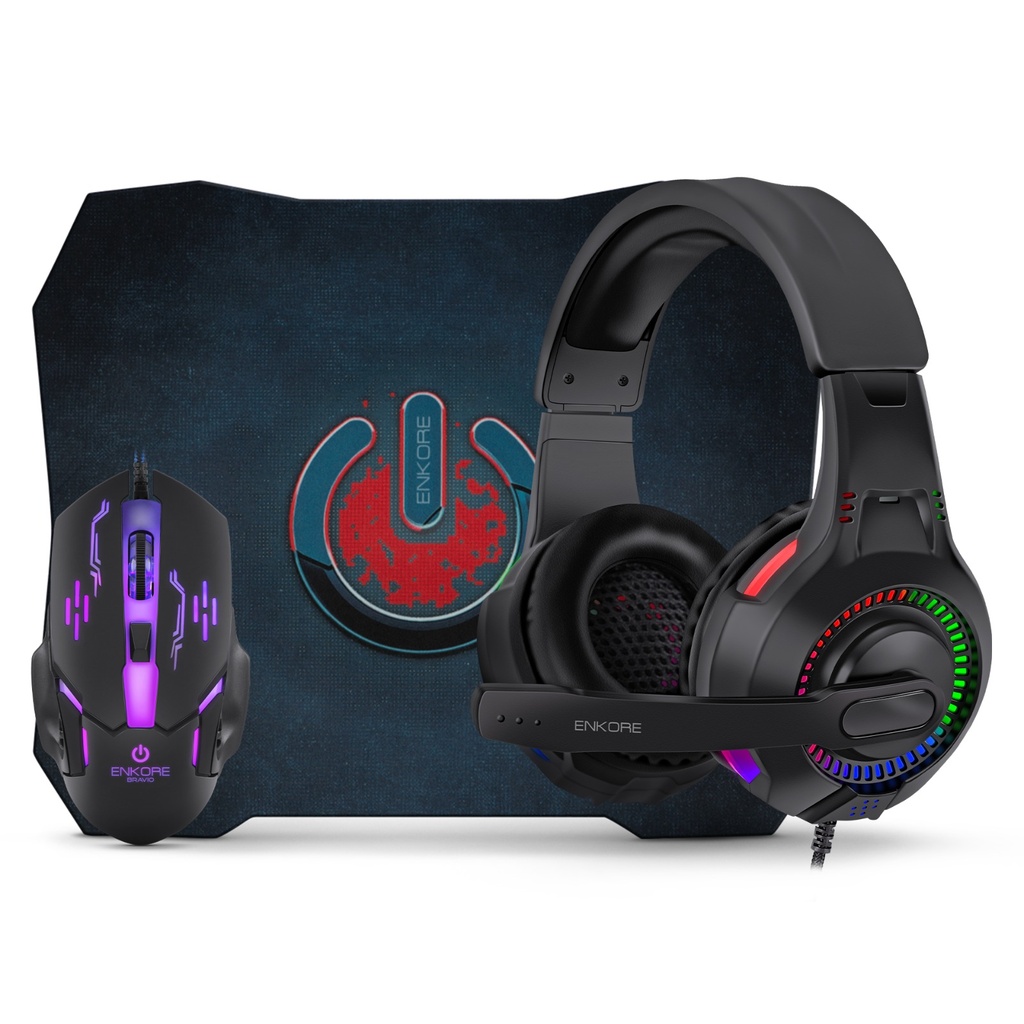 [20875] KIT 3 EN 1 ENT G1000NB AUDIFONO+MOUSE+PAD BRAVIO ENKORE