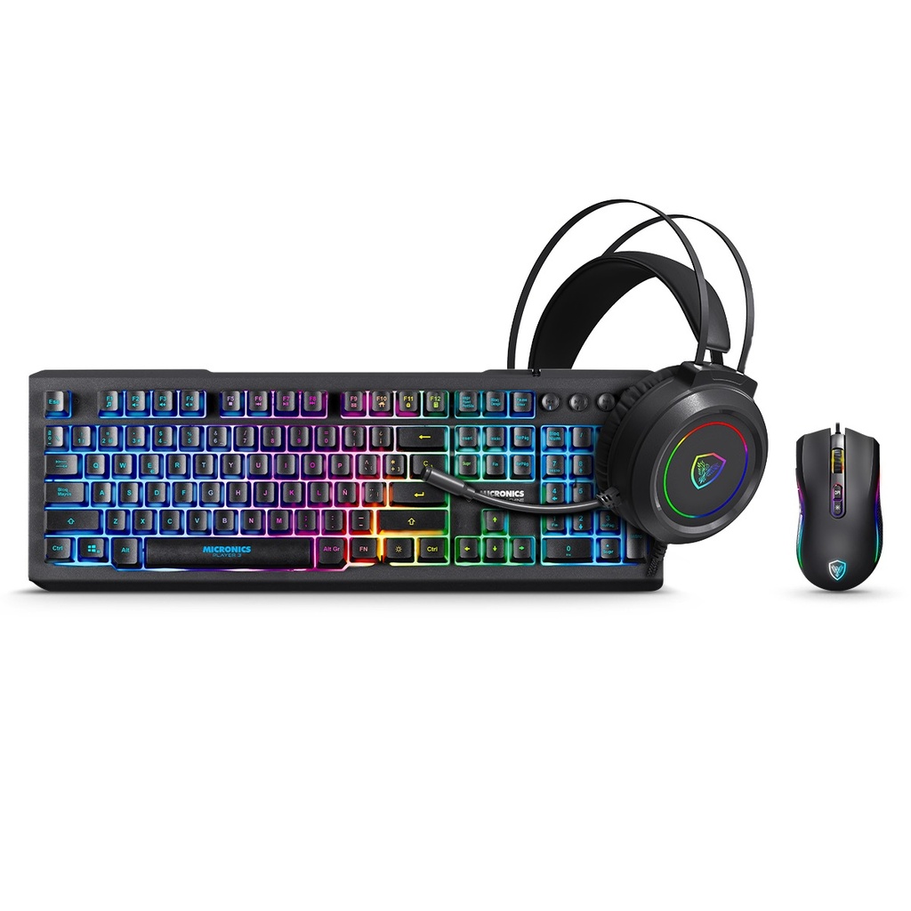 [00122] KIT TECLADO + MOUSE + AUDIFONO MIC GT1003 PLAYER MICRONICS