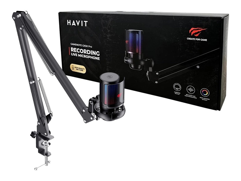 [20948] MICROFONO DE GRABACION GK50 PRO HAVIT