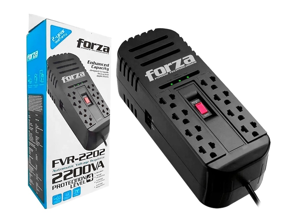[20601] ESTABILIZADOR FORZA FVR-2202, 2200VA/1100W