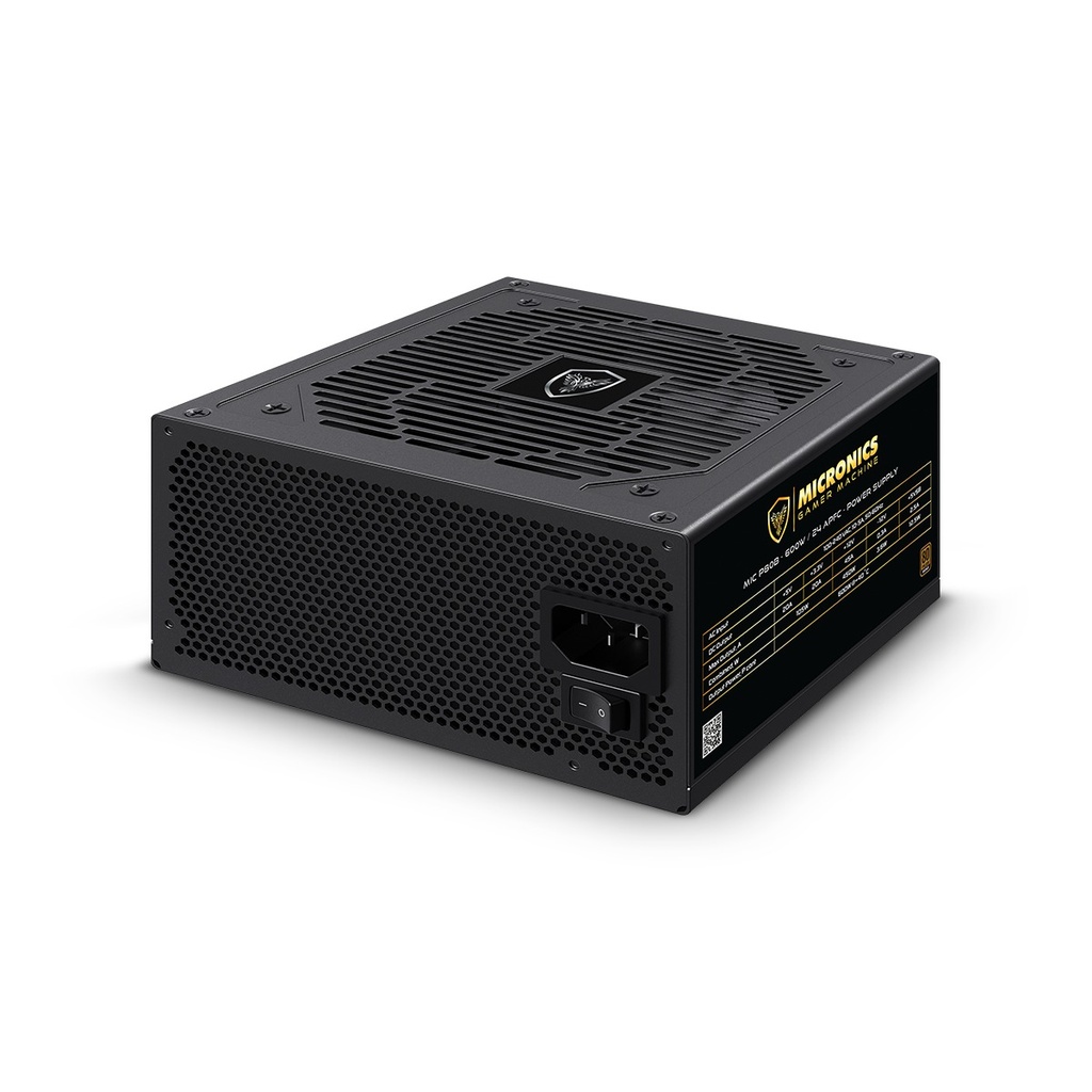 [21162] FUENTE DE PODER ATX MIC P80B-600W 80 PLUS BRONZE MICRONICS