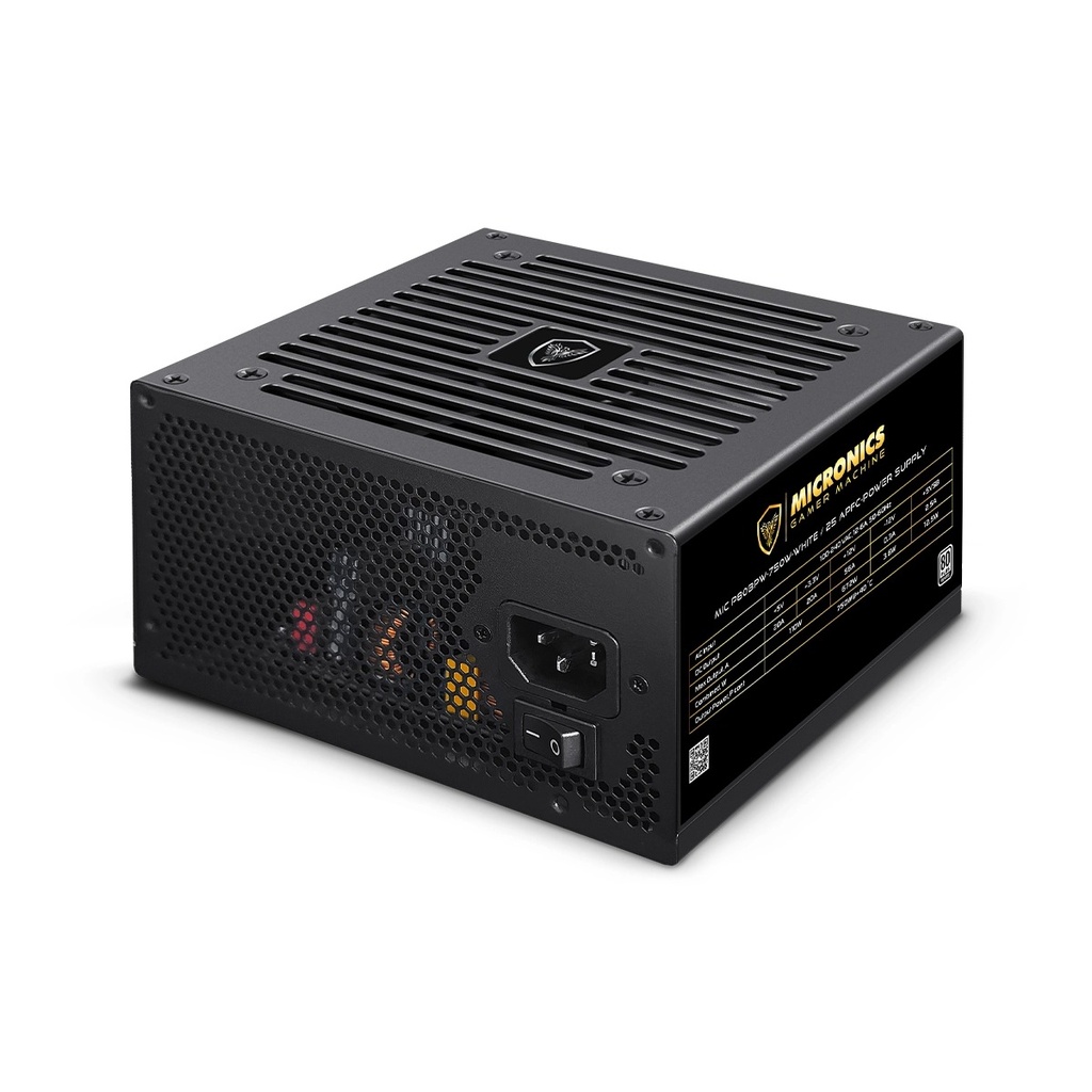 [21267] FUENTE DE PODER ATX MIC P80BPW-750W APFC 80PLUS WHITE MICRONICS