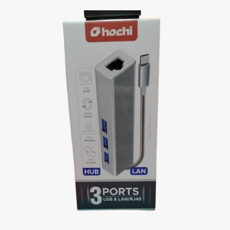 [13168] ADAPTADOR TIPO C LAN + HUB #476 HOCHI