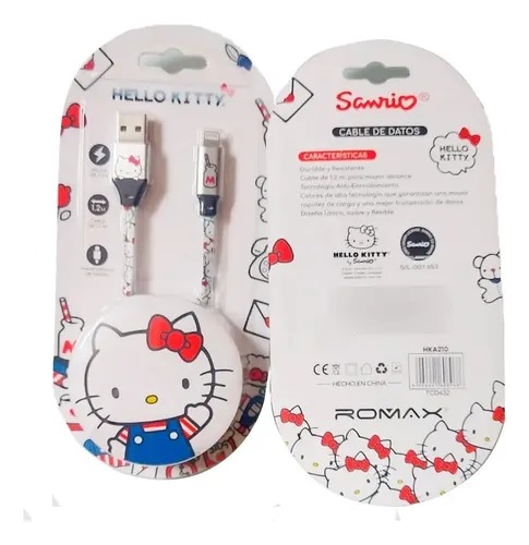 [20529] CABLE TIPO V8 HELLO KITTY HKA205 ROMAX