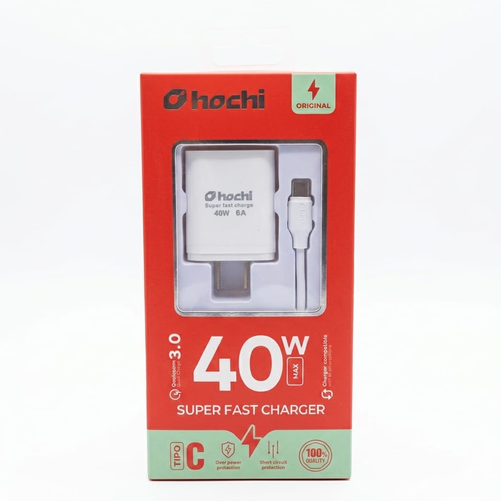 [20536] CARGADOR CARGA RAPIDA TIPO C 8A 40W HOCHI