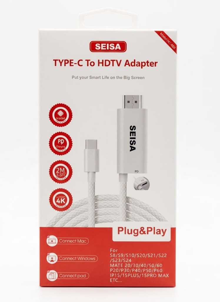 [20383] CABLE TIPO C A HDMI HC-66B SEISA 2M