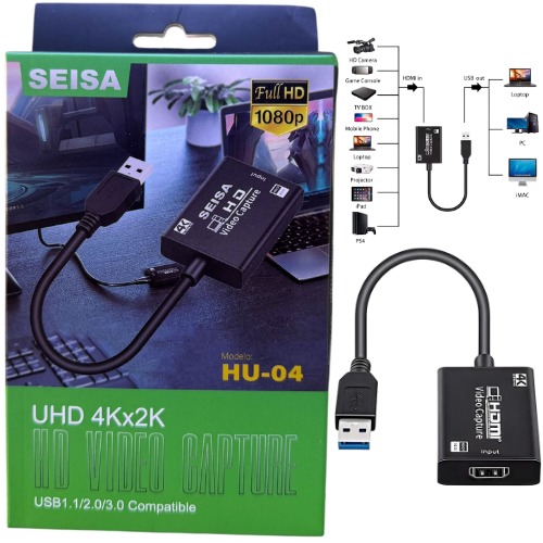 [21246] CAPTURADOR DE VIDEO UHD HU-04 SEISA