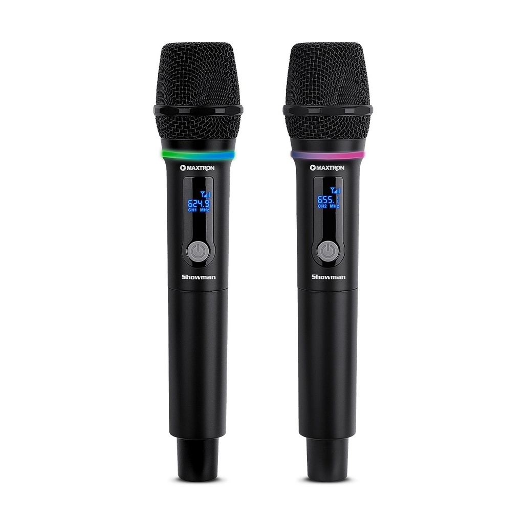 [21568] MICROFONO DUAL MX7268WL RECARGABLE SHOWMAN MAXTRON