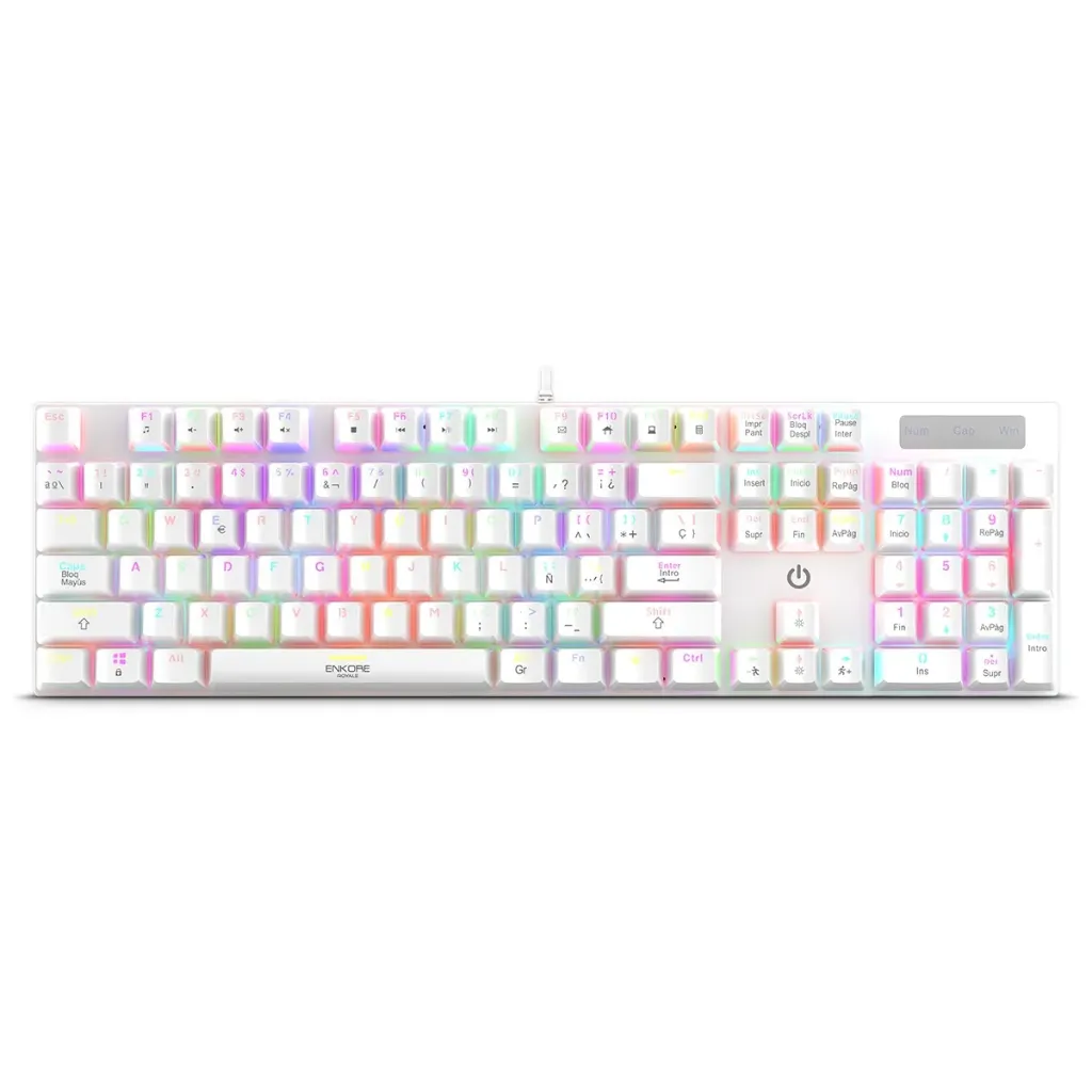 [21014-BLANCO] TECLADO MECANICO RGB ROYALE ENK1003 ENKORE (Blanco)