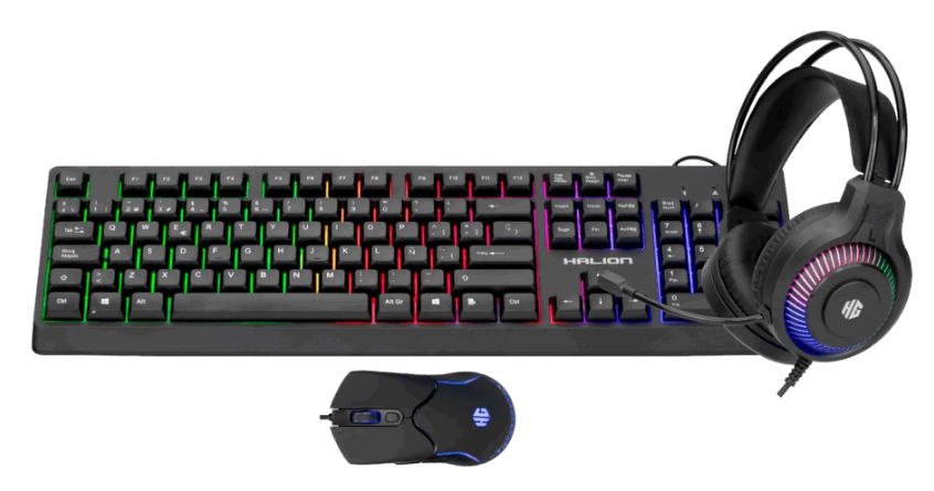 KIT 4 EN 1 COMBO GAMER HA-K430C RAINBOW LOTUS HALION