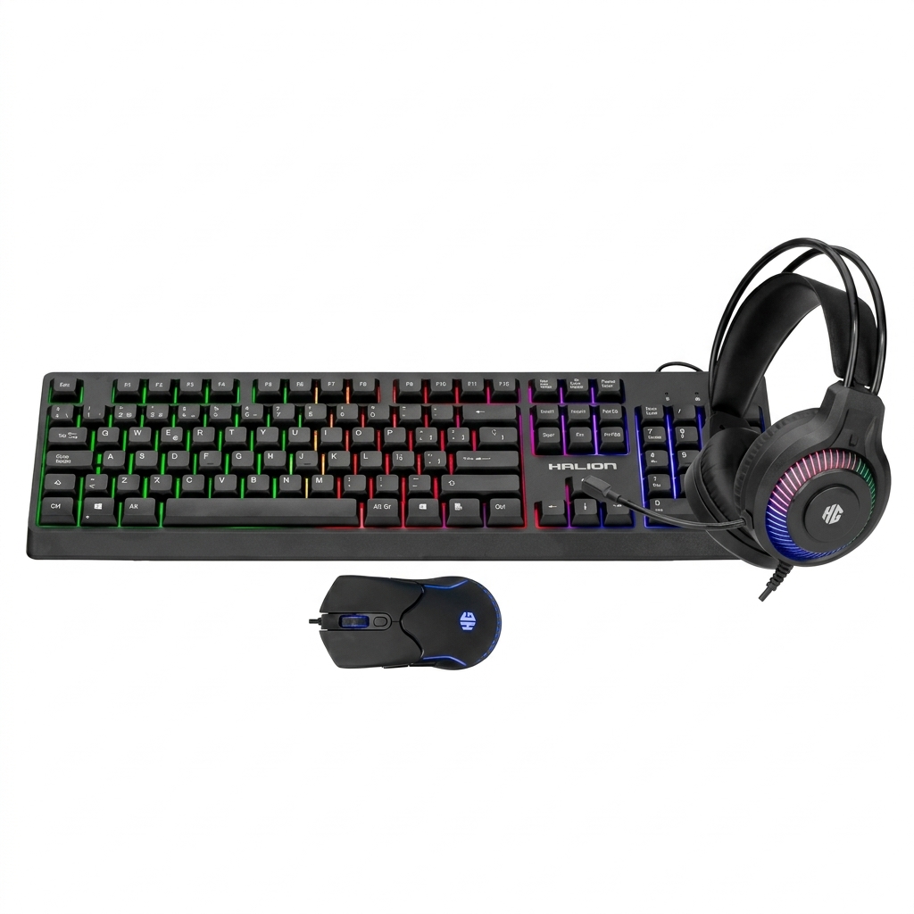 KIT 4 EN 1 COMBO GAMER HA-K430C RAINBOW LOTUS HALION