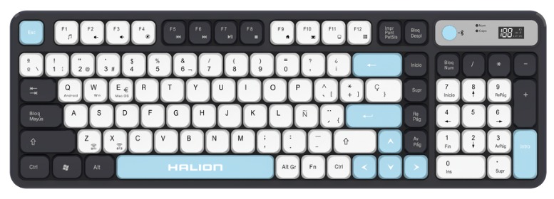 TECLADO INALAMBRICO RECARGABLE  DUAL 2.4G + BT HA-K819 HALION