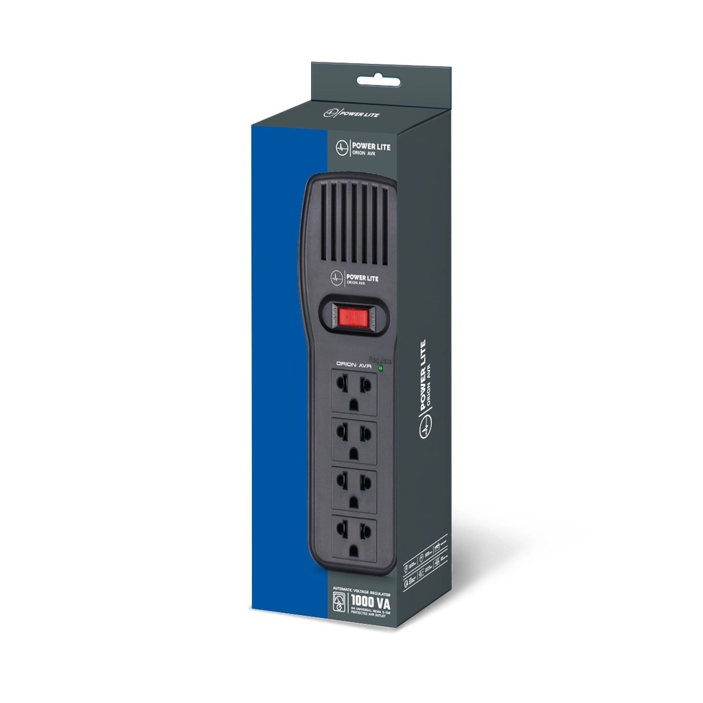 [000006] ESTABILIZADOR ORION AVR PLI1001 1000VA/500W 4SALIDAS POWER LITE