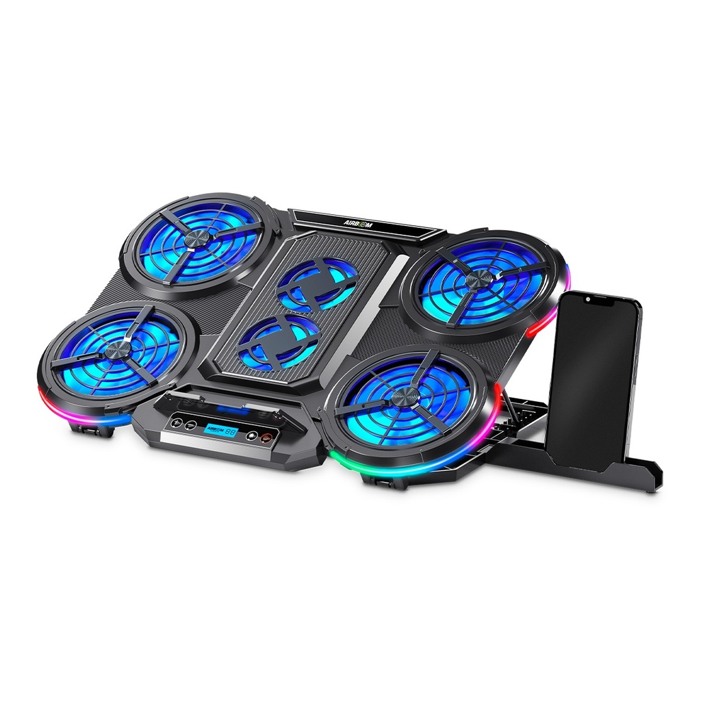 COOLER 6FANS GLACIAL 6 AB055 BASE CON  4x10CM + 2x7CM AIRBOOM