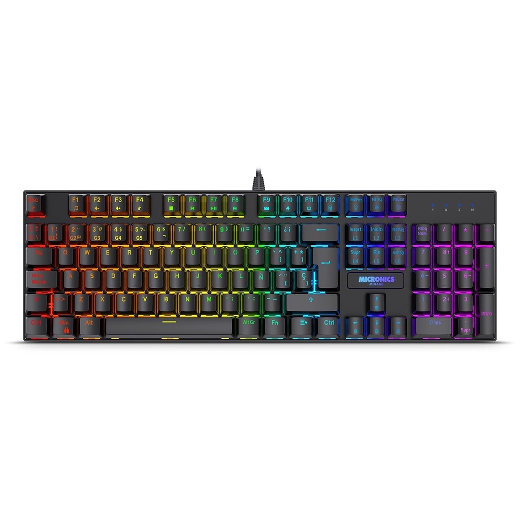 [000041] TECLADO GAMER MECANICO USB GK1003 RGB MIRAGE MICRONICS