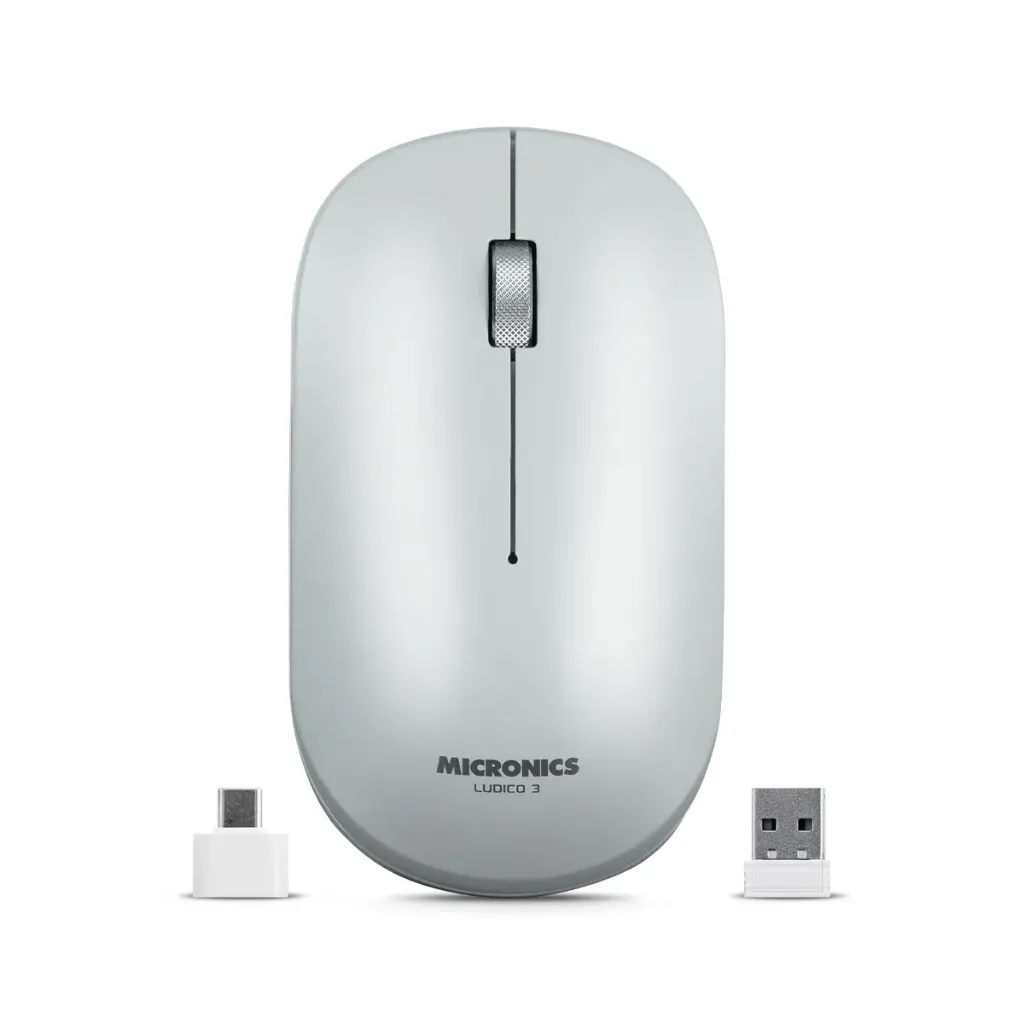 [20662-Blanco] MOUSE BT/WIFI/RECARGABLE LUDICO MIC M722 MICRONICS (Blanco)